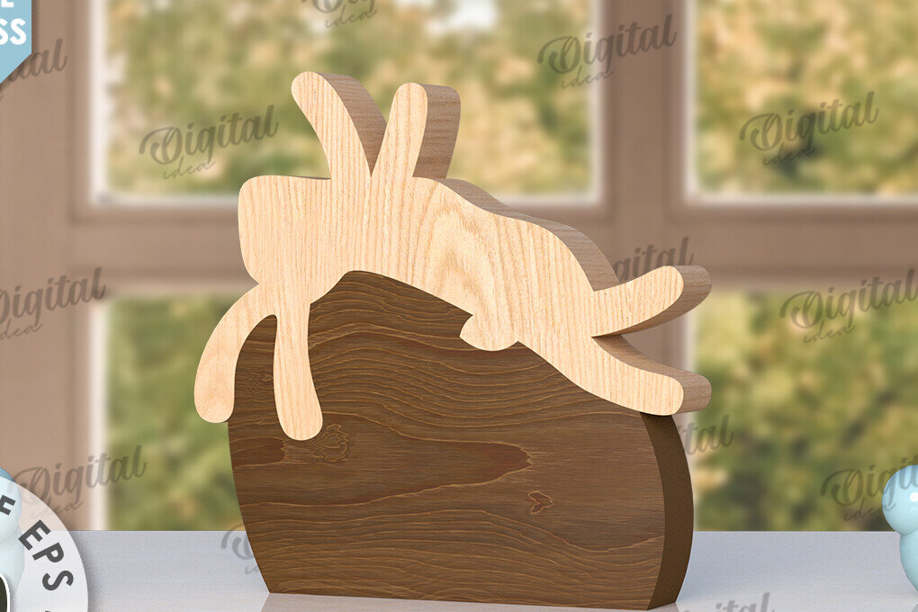 Intra απο ξύλο plywood 3mm-4mm πάχος - Πασχαλινό λαγουδάκι με λέιζερ. Bunny Puzzle  Δίασταση 15x15 cm INTRAFABR-116405069