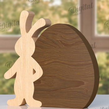 Intra απο ξύλο plywood 3mm-4mm πάχος - Πασχαλινό λαγουδάκι με λέιζερ. Bunny Puzzle Δίασταση 15x15 cm INTRAFABR-116405108 - Image 1