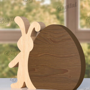 Intra απο ξύλο plywood 3mm-4mm πάχος - Πασχαλινό λαγουδάκι με λέιζερ. Bunny Puzzle  Δίασταση 15x15 cm INTRAFABR-116404665