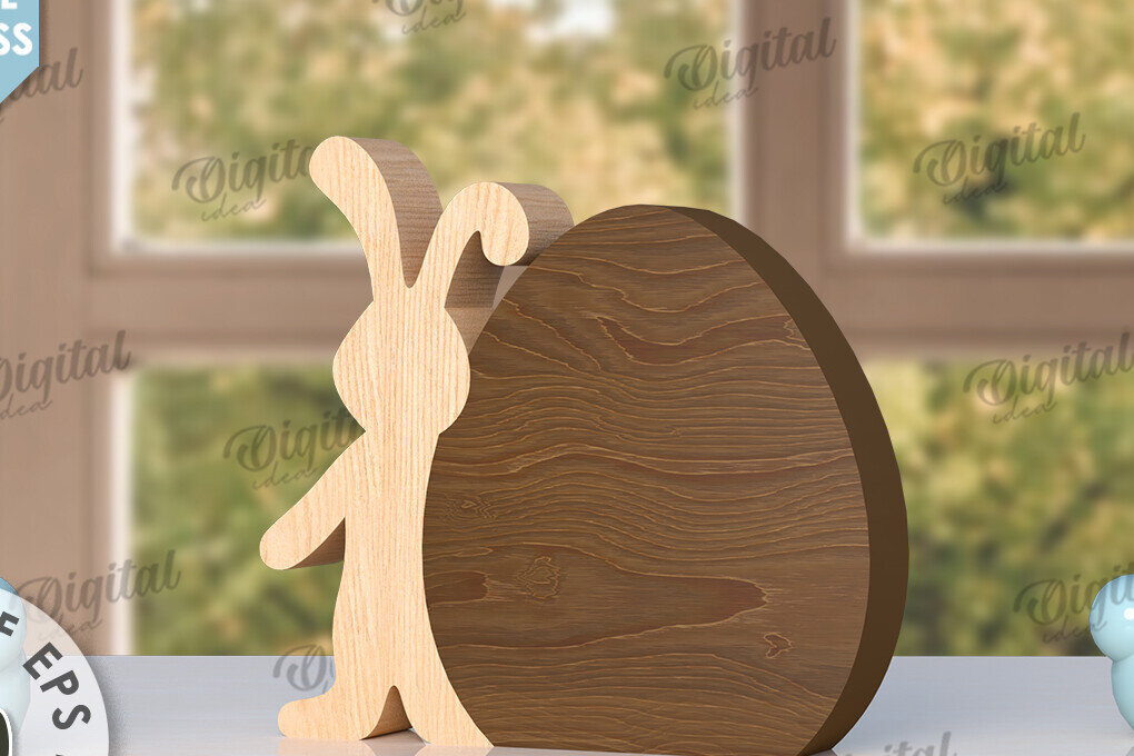 Intra απο ξύλο plywood 3mm-4mm πάχος - Πασχαλινό λαγουδάκι με λέιζερ. Bunny Puzzle  Δίασταση 15x15 cm INTRAFABR-116404665