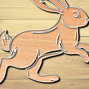 Intra απο ξύλο plywood 3mm-4mm πάχος - σχεδίασης Easter Bunny Laser-Cut Δίασταση 6x6 cm INTRAFABR-117490613 - Image 4