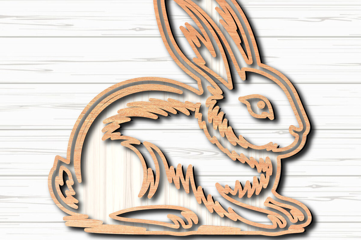 Intra απο ξύλο plywood 3mm-4mm πάχος -  σχεδίασης Easter Bunny Laser-Cut Δίασταση 6x6 cm INTRAFABR-117490623