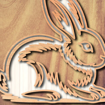 Intra απο ξύλο plywood 3mm-4mm πάχος - σχεδίασης Easter Bunny Laser-Cut Δίασταση 6x6 cm INTRAFABR-117490623 - Image 2