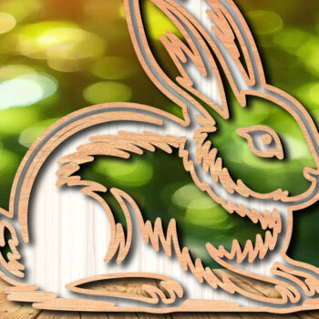 Intra απο ξύλο plywood 3mm-4mm πάχος - σχεδίασης Easter Bunny Laser-Cut Δίασταση 6x6 cm INTRAFABR-117490623 - Image 3