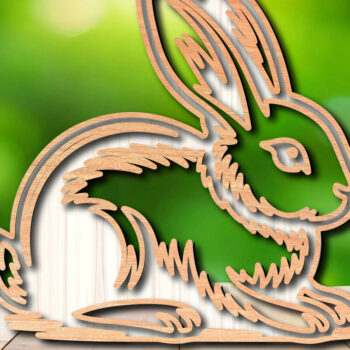 Intra απο ξύλο plywood 3mm-4mm πάχος - σχεδίασης Easter Bunny Laser-Cut Δίασταση 6x6 cm INTRAFABR-117490623 - Image 4