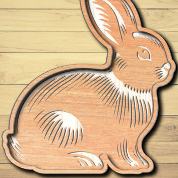 Intra απο ξύλο plywood 3mm-4mm πάχος - σχεδίασης Easter Bunny Laser-Cut Δίασταση 6x6 cm INTRAFABR-117490632 - Image 1