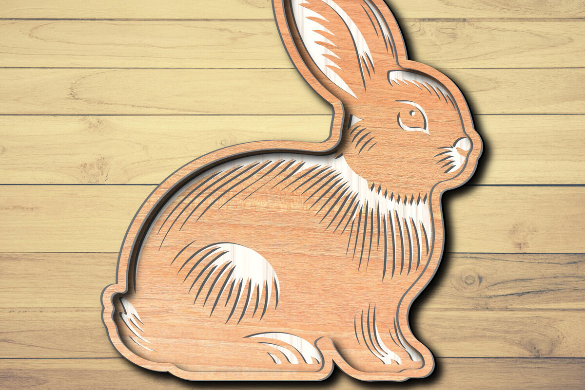 Intra απο ξύλο plywood 3mm-4mm πάχος -  σχεδίασης Easter Bunny Laser-Cut Δίασταση 6x6 cm INTRAFABR-117490632
