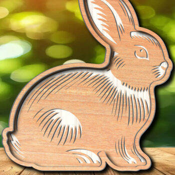 Intra απο ξύλο plywood 3mm-4mm πάχος - σχεδίασης Easter Bunny Laser-Cut Δίασταση 6x6 cm INTRAFABR-117490632 - Image 2