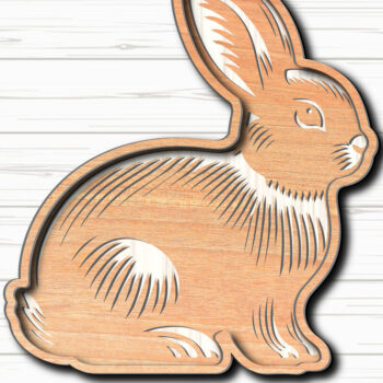 Intra απο ξύλο plywood 3mm-4mm πάχος - σχεδίασης Easter Bunny Laser-Cut Δίασταση 6x6 cm INTRAFABR-117490632 - Image 3