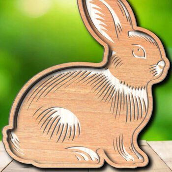 Intra απο ξύλο plywood 3mm-4mm πάχος - σχεδίασης Easter Bunny Laser-Cut Δίασταση 6x6 cm INTRAFABR-117490632 - Image 4
