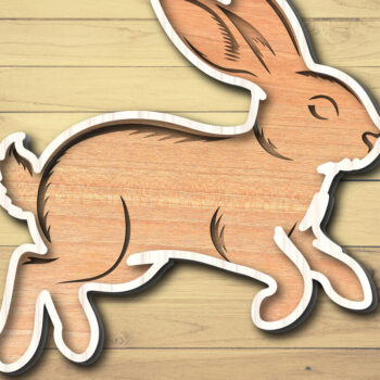 Intra απο ξύλο plywood 3mm-4mm πάχος - σχεδίασης Easter Bunny Laser-Cut Δίασταση 6x6 cm INTRAFABR-117490638 - Image 1