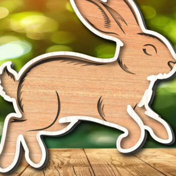 Intra απο ξύλο plywood 3mm-4mm πάχος - σχεδίασης Easter Bunny Laser-Cut Δίασταση 6x6 cm INTRAFABR-117490638 - Image 2