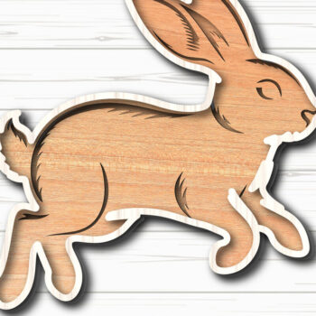 Intra απο ξύλο plywood 3mm-4mm πάχος - σχεδίασης Easter Bunny Laser-Cut Δίασταση 6x6 cm INTRAFABR-117490638 - Image 3