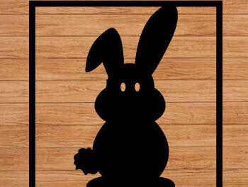 Intra απο ξύλο plywood 3mm-4mm πάχος - Πασχαλινό λαγουδάκι με λέιζερ   Δίασταση 40x50 cm INTRAFABR-66917872 - Image 1