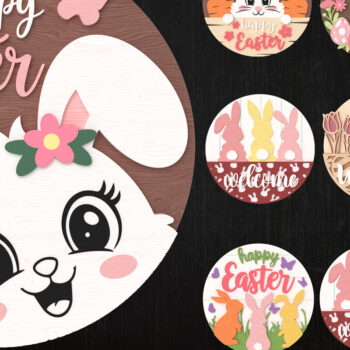 Intra απο ξύλο plywood 3mm-4mm πάχος - Πασχαλινό λαγουδάκι κομμένο με λέιζερ δέσμη πινακίδων Δίασταση 30x20 cm INTRAFABR-113851303 - Image 1