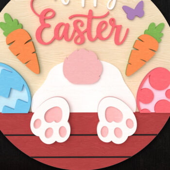 Intra απο ξύλο plywood 3mm-4mm πάχος - Πασχαλινό λαγουδάκι κομμένο με λέιζερ δέσμη πινακίδων Δίασταση 30x20 cm INTRAFABR-113851303 - Image 3