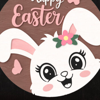 Intra απο ξύλο plywood 3mm-4mm πάχος - Πασχαλινό λαγουδάκι κομμένο με λέιζερ δέσμη πινακίδων Δίασταση 30x20 cm INTRAFABR-113851303 - Image 5