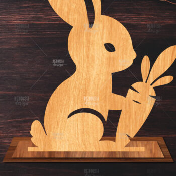 Intra απο ξύλο plywood 3mm-4mm πάχος - Στάση κοπής με λέιζερ Easter Bunny  Δίασταση 15x15 cm INTRAFABR-116621413 - Image 1