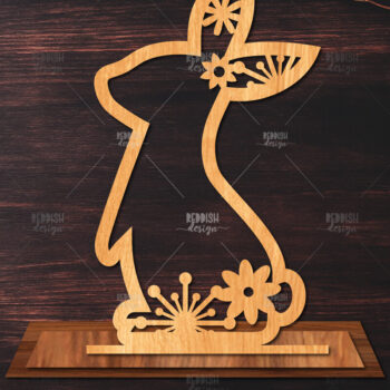 Intra απο ξύλο plywood 3mm-4mm πάχος - Στάση κοπής με λέιζερ Easter Bunny Δίασταση 15x15 cm INTRAFABR-116584039 - Image 1