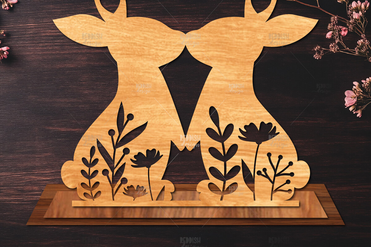 Intra απο ξύλο plywood 3mm-4mm πάχος - Στάση κοπής με λέιζερ Easter Bunny  Δίασταση 15x15 cm INTRAFABR-116621222