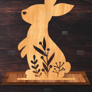 Intra απο ξύλο plywood 3mm-4mm πάχος - Στάση κοπής με λέιζερ Easter Bunny  Δίασταση 15x15 cm INTRAFABR-116621249