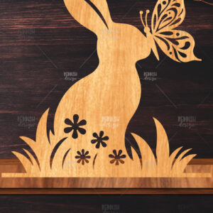 Intra απο ξύλο plywood 3mm-4mm πάχος - Στάση κοπής με λέιζερ Easter Bunny  Δίασταση 15x15 cm INTRAFABR-116621276