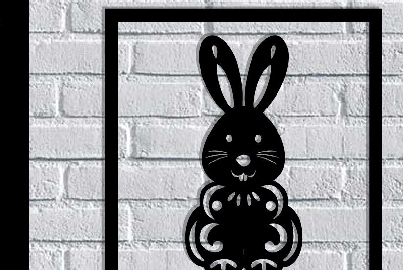 Intra απο ξύλο plywood 3mm-4mm πάχος - Easter Bunny Laser Cut  Δίασταση 40x50 cm INTRAFABR-116939438