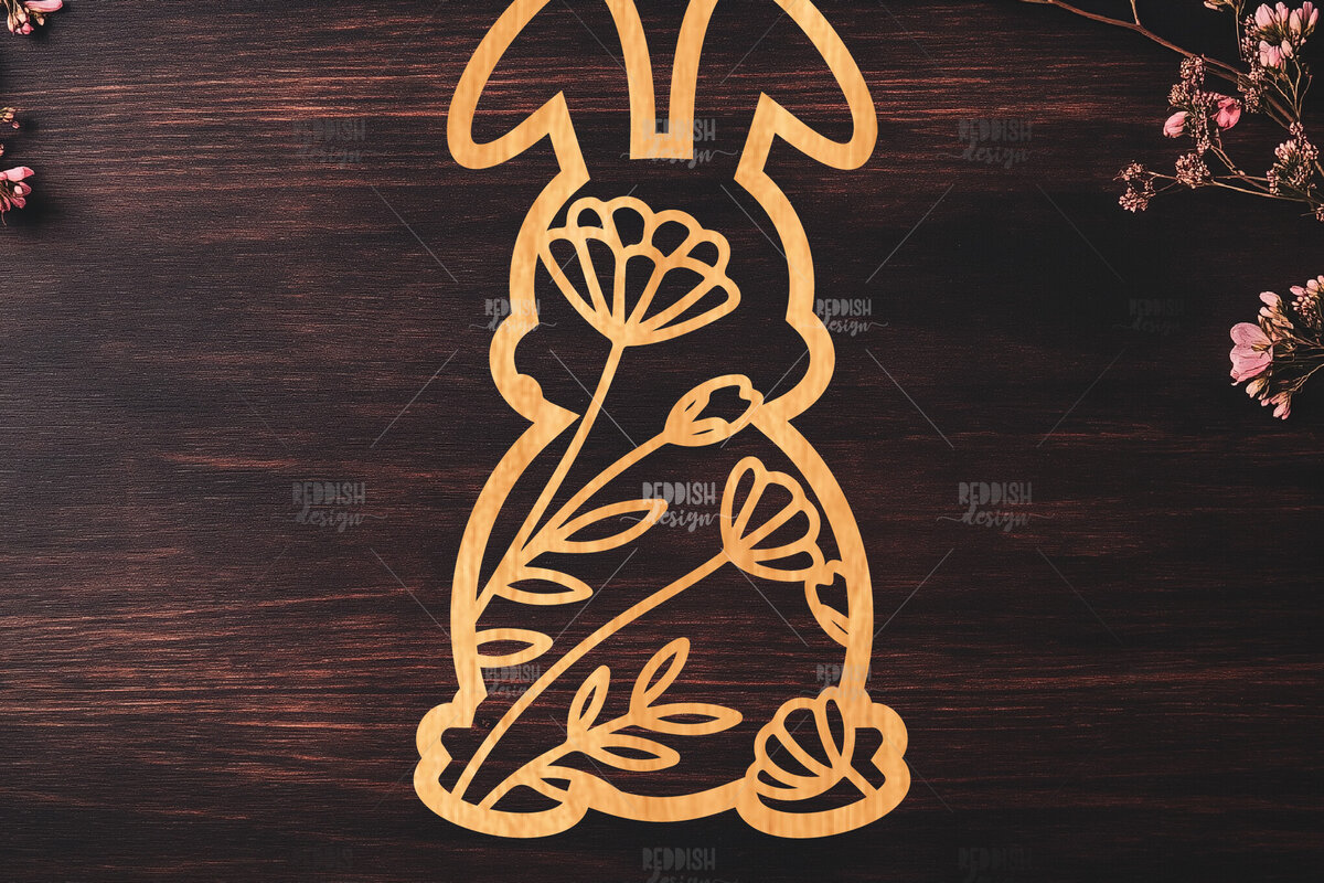 Intra απο ξύλο plywood 3mm-4mm πάχος - Easter Bunny Laser Cut  Δίασταση 15x15 cm INTRAFABR-116668522