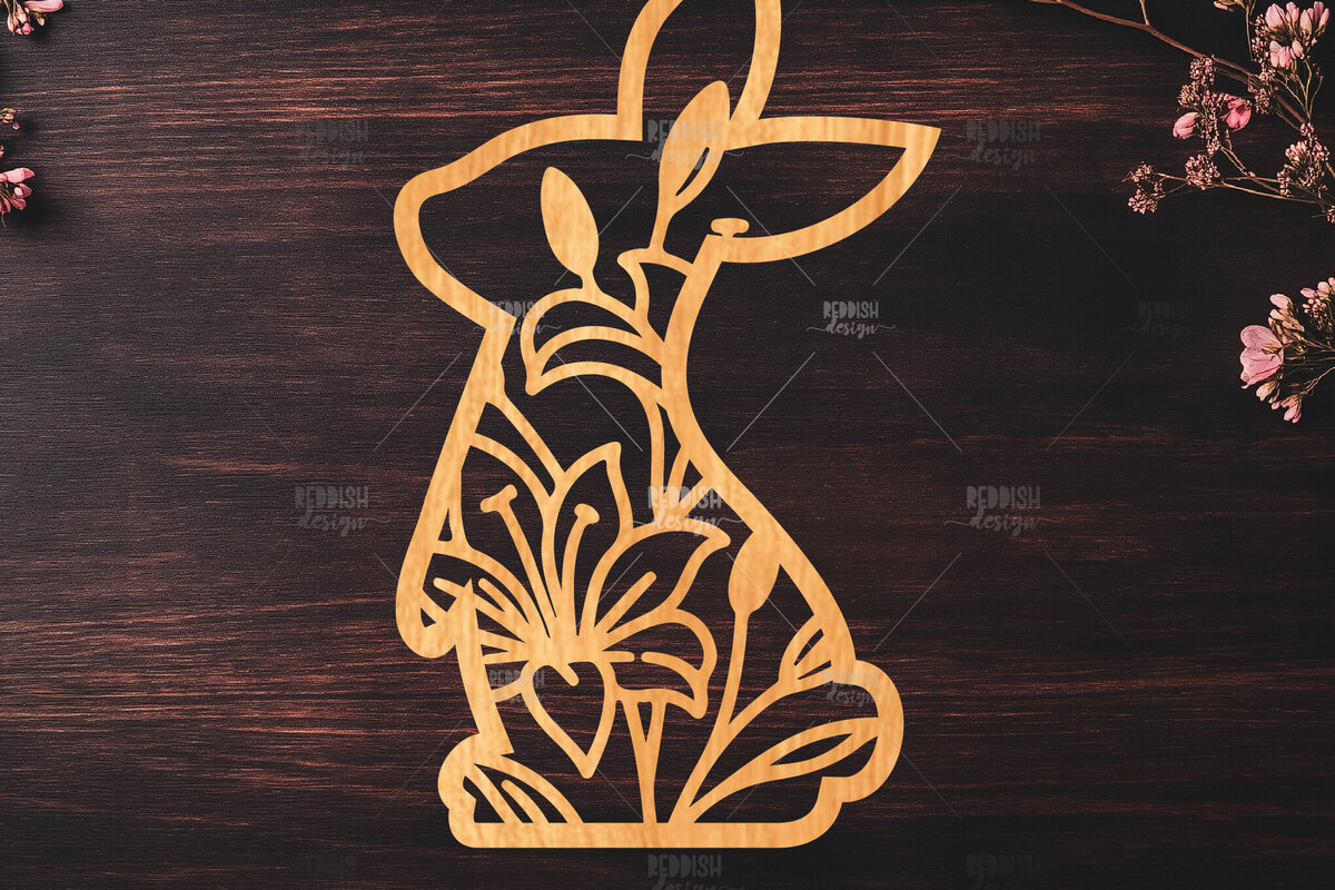 Intra απο ξύλο plywood 3mm-4mm πάχος - Easter Bunny Laser Cut  Δίασταση 15x15 cm INTRAFABR-116668604