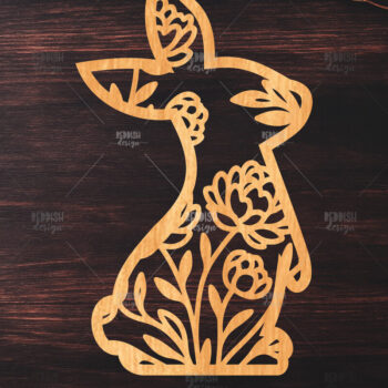 Intra απο ξύλο plywood 3mm-4mm πάχος - Easter Bunny Laser Cut Δίασταση 15x15 cm INTRAFABR-116668663 - Image 1