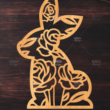 Intra απο ξύλο plywood 3mm-4mm πάχος - Easter Bunny Laser Cut Δίασταση 15x15 cm INTRAFABR-116668703 - Image 1