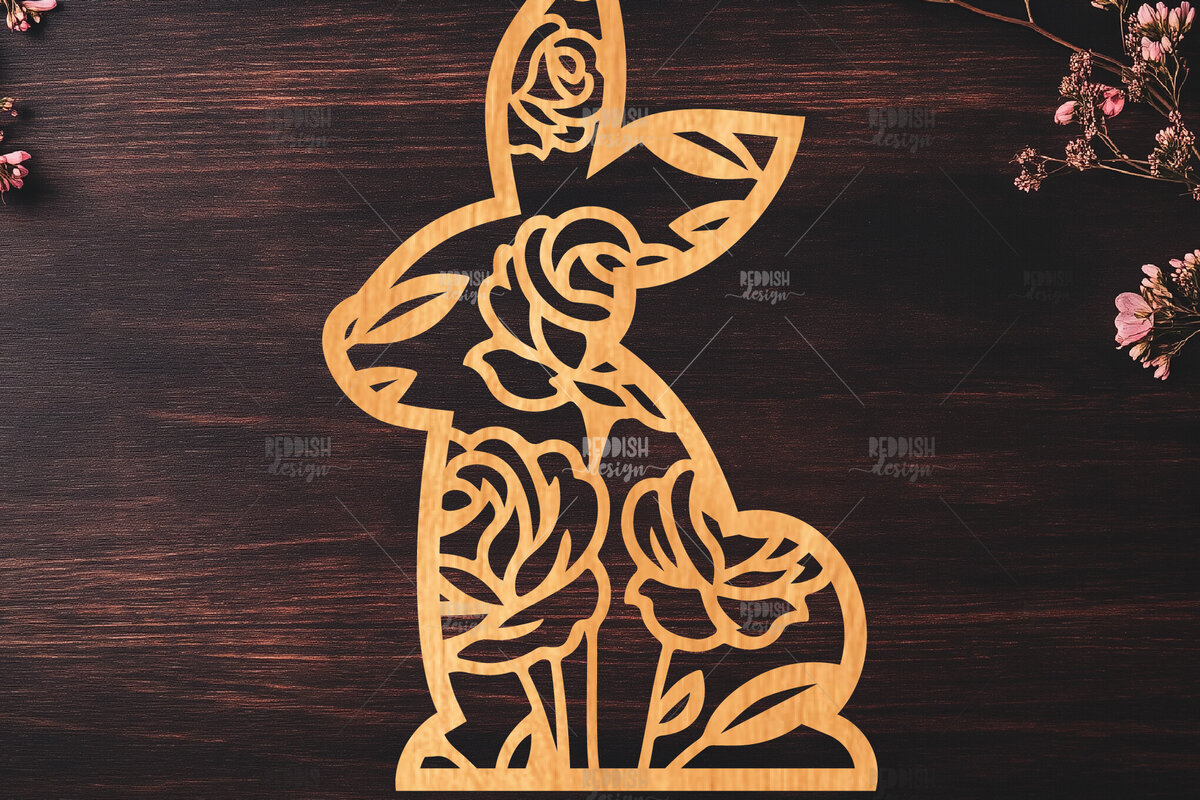 Intra απο ξύλο plywood 3mm-4mm πάχος - Easter Bunny Laser Cut  Δίασταση 15x15 cm INTRAFABR-116668703