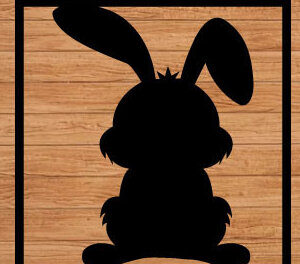 Intra απο ξύλο plywood 3mm-4mm πάχος - Easter Bunny Laser Μεταλλική διακόσμηση τοίχου Τέχνη Δίασταση 40x50 cm INTRAFABR-66917567