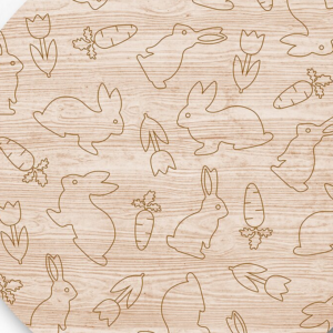 Intra απο ξύλο plywood 3mm-4mm πάχος - Πασχαλινό λαγουδάκι λέιζερ μοτίβο βαθμολογίας  Δίασταση 20x20 cm INTRAFABR-117300264