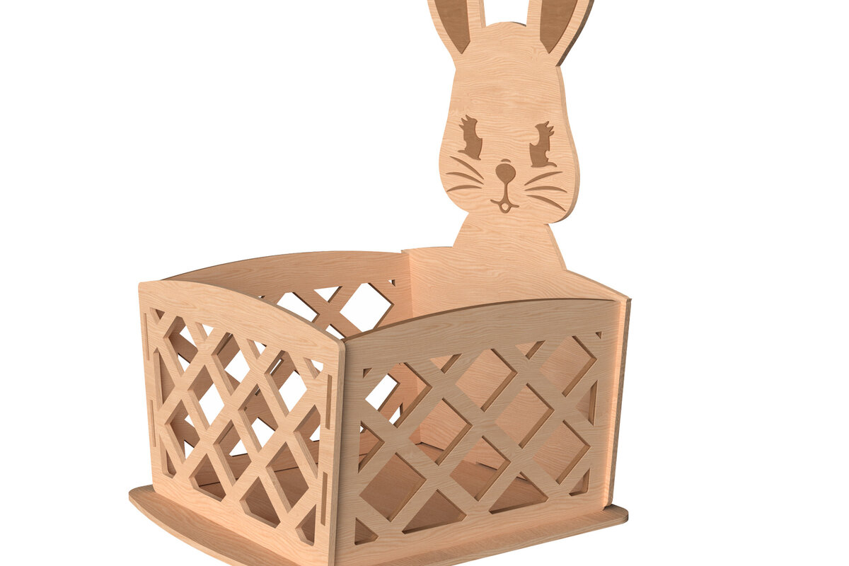 Intra απο ξύλο plywood 3mm-4mm πάχος - Πασχαλινό Μπάνι Καφασωτό Καλάθι  Δίασταση 30x20 cm INTRAFABR-116142199