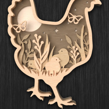 Intra απο ξύλο plywood 3mm-4mm πάχος - Πακέτο  με στρώματα Easter Bunny Δίασταση 15x15 cm INTRAFABR-115700963 - Image 4