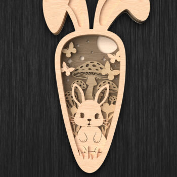 Intra απο ξύλο plywood 3mm-4mm πάχος - Πακέτο  με στρώματα Easter Bunny Δίασταση 15x15 cm INTRAFABR-115700963 - Image 5