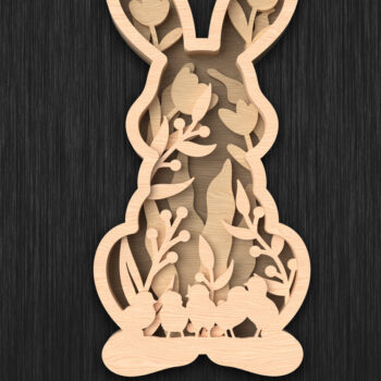 Intra απο ξύλο plywood 3mm-4mm πάχος - Πακέτο  με στρώματα Easter Bunny Δίασταση 15x15 cm INTRAFABR-115700963 - Image 7