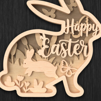 Intra απο ξύλο plywood 3mm-4mm πάχος - Πακέτο  με στρώματα Easter Bunny Δίασταση 15x15 cm INTRAFABR-115700963 - Image 8