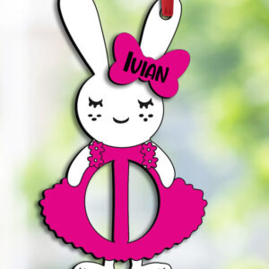 Intra απο ξύλο plywood 3mm-4mm πάχος - Πασχαλινό λαγουδάκι Γράμμα I Καλάθι Ετικέτα  Δίασταση 6x6 cm INTRAFABR-114398774