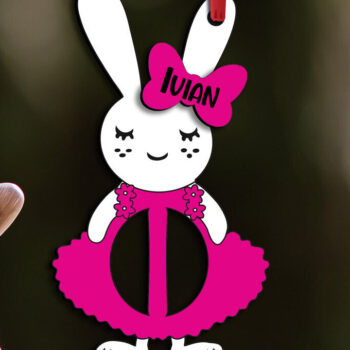 Intra απο ξύλο plywood 3mm-4mm πάχος - Πασχαλινό λαγουδάκι Γράμμα I Καλάθι Ετικέτα  Δίασταση 6x6 cm INTRAFABR-114398774 - Image 2