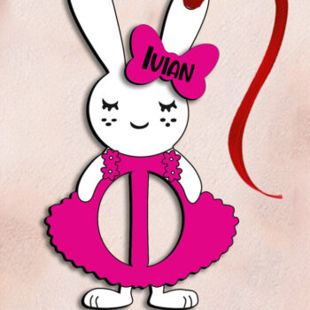 Intra απο ξύλο plywood 3mm-4mm πάχος - Πασχαλινό λαγουδάκι Γράμμα I Καλάθι Ετικέτα  Δίασταση 6x6 cm INTRAFABR-114398774 - Image 3