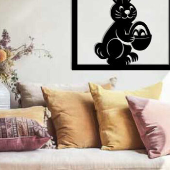 Intra απο ξύλο plywood 3mm-4mm πάχος - Easter Bunny Μεταλλική Τέχνη τοίχου με λέιζερ Δίασταση 40x50 cm INTRAFABR-116938743 - Image 1