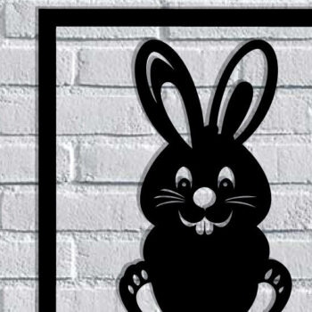 Intra απο ξύλο plywood 3mm-4mm πάχος - Easter Bunny Μεταλλική Τέχνη τοίχου με λέιζερ Δίασταση 40x50 cm INTRAFABR-116938849 - Image 1