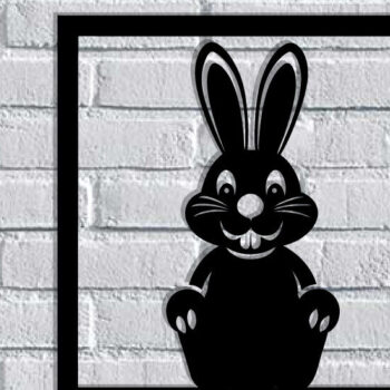 Intra απο ξύλο plywood 3mm-4mm πάχος - Easter Bunny Μεταλλική Τέχνη τοίχου με λέιζερ Δίασταση 40x50 cm INTRAFABR-116939247 - Image 1
