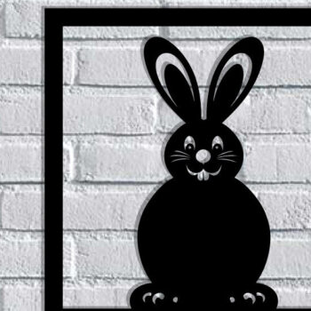 Intra απο ξύλο plywood 3mm-4mm πάχος - Easter Bunny Μεταλλική Τέχνη τοίχου με λέιζερ Δίασταση 40x50 cm INTRAFABR-116939654 - Image 1