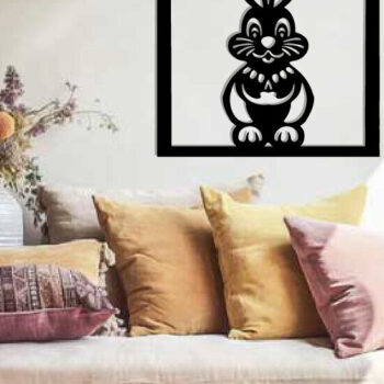 Intra απο ξύλο plywood 3mm-4mm πάχος - Easter Bunny Μεταλλική Τέχνη τοίχου με λέιζερ Δίασταση 40x50 cm INTRAFABR-116940473 - Image 1