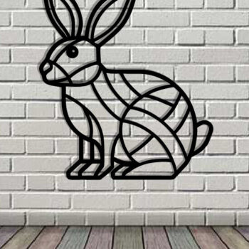Intra απο ξύλο plywood 3mm-4mm πάχος - Easter Bunny Μεταλλική Τέχνη τοίχου με λέιζερ Δίασταση 40x50 cm INTRAFABR-116855801 - Image 1