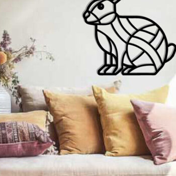 Intra απο ξύλο plywood 3mm-4mm πάχος - Easter Bunny Μεταλλική Τέχνη τοίχου με λέιζερ Δίασταση 40x50 cm INTRAFABR-116855801 - Image 2