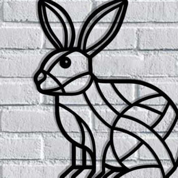 Intra απο ξύλο plywood 3mm-4mm πάχος - Easter Bunny Μεταλλική Τέχνη τοίχου με λέιζερ Δίασταση 40x50 cm INTRAFABR-116855801 - Image 3